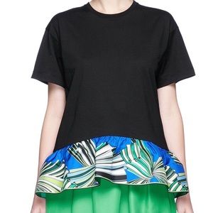 Emilio Pucci t-shirt with printed silk peplum